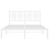 vidaXL Cadre de lit métal sans matelas et tête de lit blanc 135x190 cm