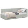 vidaXL Cadre de lit d'angle Gris clair 90 x 190 cm Velours