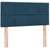 vidaXL Sommier &agrave; lattes de lit et matelas bleu fonc&eacute; 90x210 cm velours