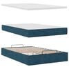 vidaXL Cadre de lit ottoman avec matelas bleu fonc&eacute; 120x200 cm velours