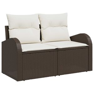 vidaXL Ensemble de canap&eacute; de jardin avec coussin 8 pcs Marron, Cr&egrave;me