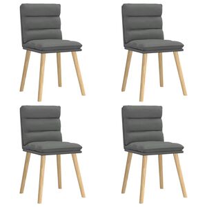 vidaXL Chaises &agrave; manger lot de 4 gris fonc&eacute; tissu