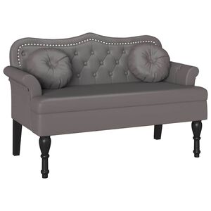 vidaXL Banc Chesterfield Gris 120,5 x 65 x 75 cm Simili cuir