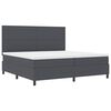 vidaXL Lit &agrave; ressort LED Gris fonc&eacute; et blanc 200 x 200 cm