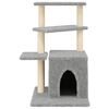 vidaXL Arbre &agrave; chat avec griffoirs en sisal gris clair 83,5 cm