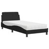 vidaXL Lit avec matelas Dover noir 80x200 cm tissu