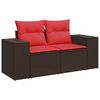 vidaXL Salon de jardin avec coussins 6 pcs marron r&eacute;sine tress&eacute;e