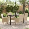 vidaXL Ensemble de salle &agrave; manger pour jardin 5 pcs Beige polyrotin