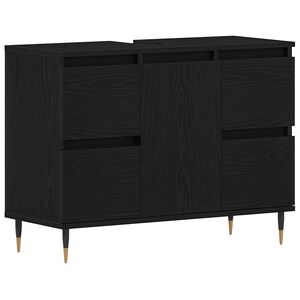 vidaXL Meuble de Lavabo de Salle de Bain Ch&ecirc;ne noir 80 x 33 x 60 cm