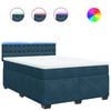 vidaXL Sommier &agrave; lattes de lit et matelas bleu 160x200 cm velours