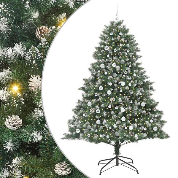 vidaXL Sapin de Noël artificiel avec 300 LED Vert 140 x 140 x 210 cm