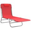 vidaXL Chaises longues pliables lot de 2 rouge textil&egrave;ne et acier