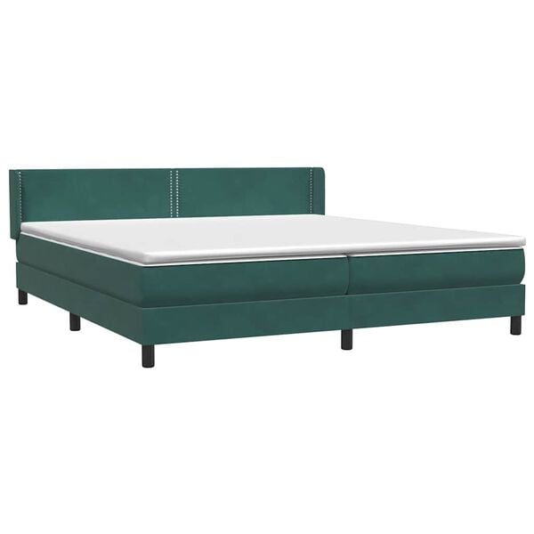 vidaXL Sommier &agrave; lattes de lit et matelas vert fonc&eacute; 180x220cm velours