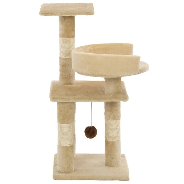 vidaXL Arbre à chat avec griffoirs en sisal 65 cm Beige