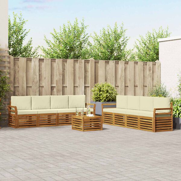 vidaXL Ensembles de canap&eacute;s avec coussin 9 pcs Naturel et Cr&egrave;me