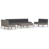 vidaXL Salon de jardin 10 pcs avec coussins R&eacute;sine tress&eacute;e Gris