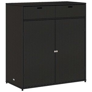vidaXL Armoire de rangement de jardin noir 105x55x113cm r&eacute;sine tress&eacute;e