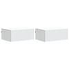 vidaXL Cabinet de chevet mural 2 pcs Blanc 49 x 34,5 x 20 cm