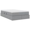 vidaXL Lit avec rangement et matelas Gris clair 120 x 200 cm Polyester