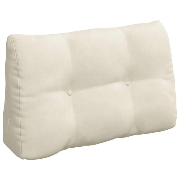vidaXL Coussin de Dos Cr&egrave;me 80 x 24 x 50 cm Velours
