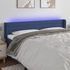 vidaXL T&ecirc;te de lit &agrave; LED Bleu 203x16x78/88 cm Tissu