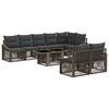 vidaXL Ensemble de canap&eacute; de jardin 9 pc Gris et Gris fonc&eacute; polyrotin