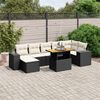 vidaXL Salon de jardin 8 pcs avec coussins noir r&eacute;sine tress&eacute;e