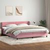 vidaXL Sommier &agrave; lattes de lit avec matelas rose 180x220 cm velours