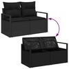 vidaXL Ensemble de canap&eacute; de jardin avec coussin 7 pcs Noir Poly rotin