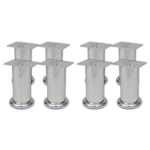 vidaXL Pieds ronds de canap&eacute; 8 pcs Chrome 120 mm