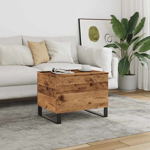 vidaXL Table basse vieux bois 60x44,5x45 cm bois d'ing&eacute;nierie