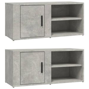 vidaXL Meubles TV 2 pcs Gris b&eacute;ton 80x31,5x36 cm Bois d'ing&eacute;nierie