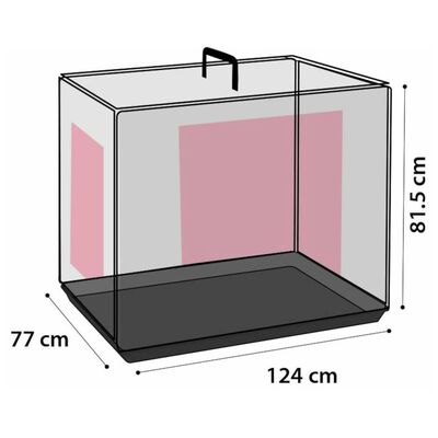 FLAMINGO Cage métallique avec porte coulissante 124x77x81,5 cm noir