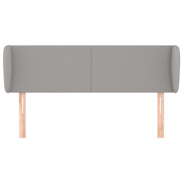 vidaXL T&ecirc;te de lit avec oreilles Gris clair 147x23x78/88 cm Tissu