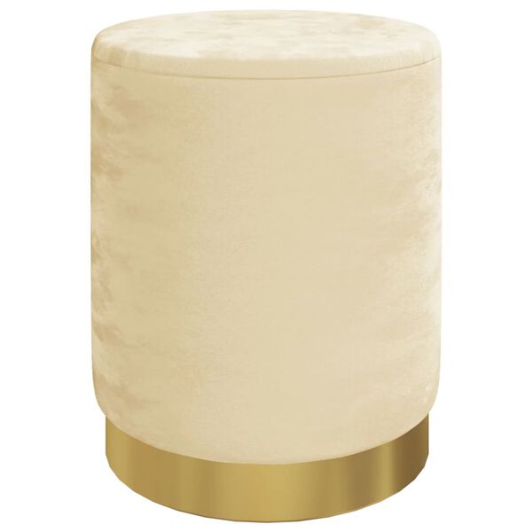 vidaXL Tabouret de rangement rond Abricot Velours 31 x 37 cm