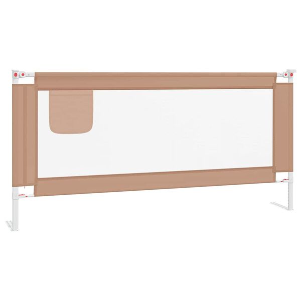 vidaXL Barri&egrave;re de s&eacute;curit&eacute; de lit d'enfant Taupe 190x25 cm Tissu