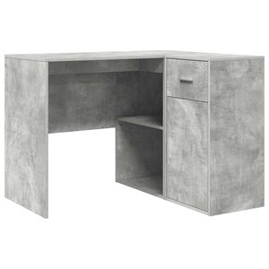 vidaXL Bureau d'angle avec tiroir Gris b&eacute;ton 102 x 88 x 75 cm