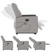 vidaXL Fauteuil de massage inclinable gris nuage tissu