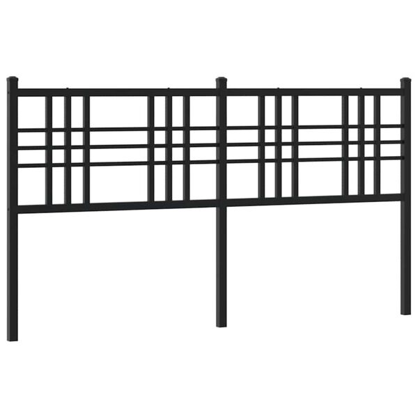 vidaXL T&ecirc;te de lit de remplacement m&eacute;tal noir 160 cm