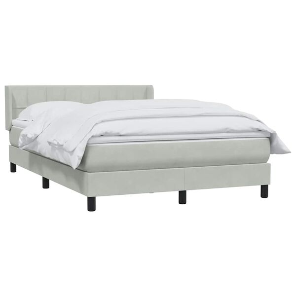 vidaXL Sommier &agrave; lattes de lit et matelas gris clair 160x210cm velours