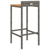 vidaXL Tabourets de bar lot de 4 gris résine tressée et bois d'acacia