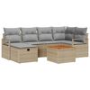 vidaXL Ensemble de canap&eacute; de jardin 7 pc Beige polyrotin