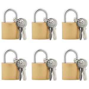 vidaXL U Lock avec Cl&eacute;s 6 pi&egrave;ces Laiton Fer
