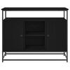 vidaXL Buffet Ch&ecirc;ne noir 100 x 35 x 80 cm Bois d'ing&eacute;nierie
