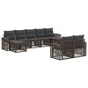 vidaXL Ensemble de canap&eacute; de jardin 9 pc Gris et Gris fonc&eacute; polyrotin