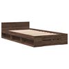vidaXL Cadre de lit avec tiroir sans matelas ch&ecirc;ne marron 90x200 cm