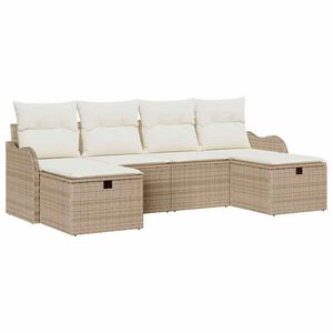 vidaXL Ensemble de Canap&eacute;s 6 pi&egrave;ces 6-Nombre de places Beige et cr&egrave;me