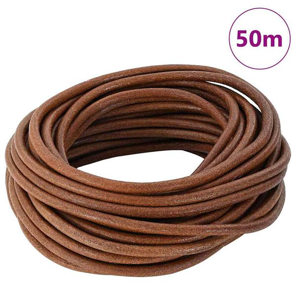 vidaXL Corde en Cuir Marron Clair &Oslash;4 mm x 50 m Cuir