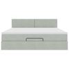 VidaXL Cadre de lit ottoman avec matelas gris clair 180x200 cm velours