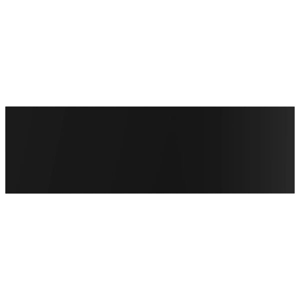 vidaXL Panneaux biblioth&egrave;que 4pcs Noir brillant 100x30x1,5cm Agglom&eacute;r&eacute;